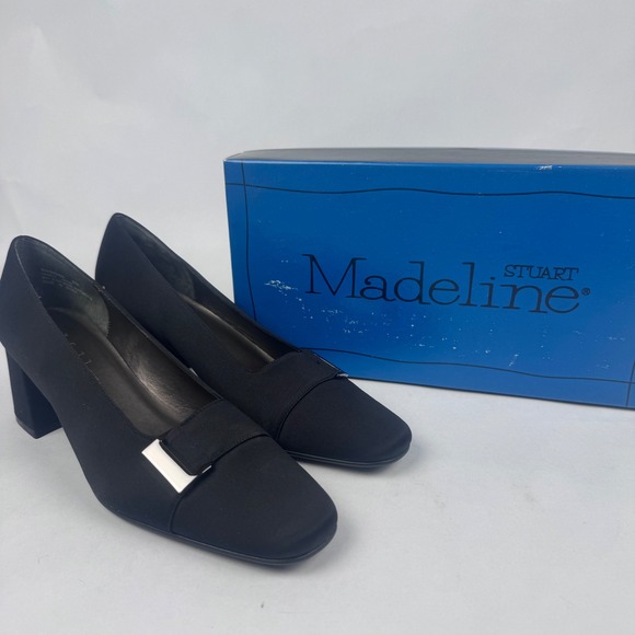 Shoes - NEW Madeline Stuart Women's 8 Black 3" Block Heels with Box Manners